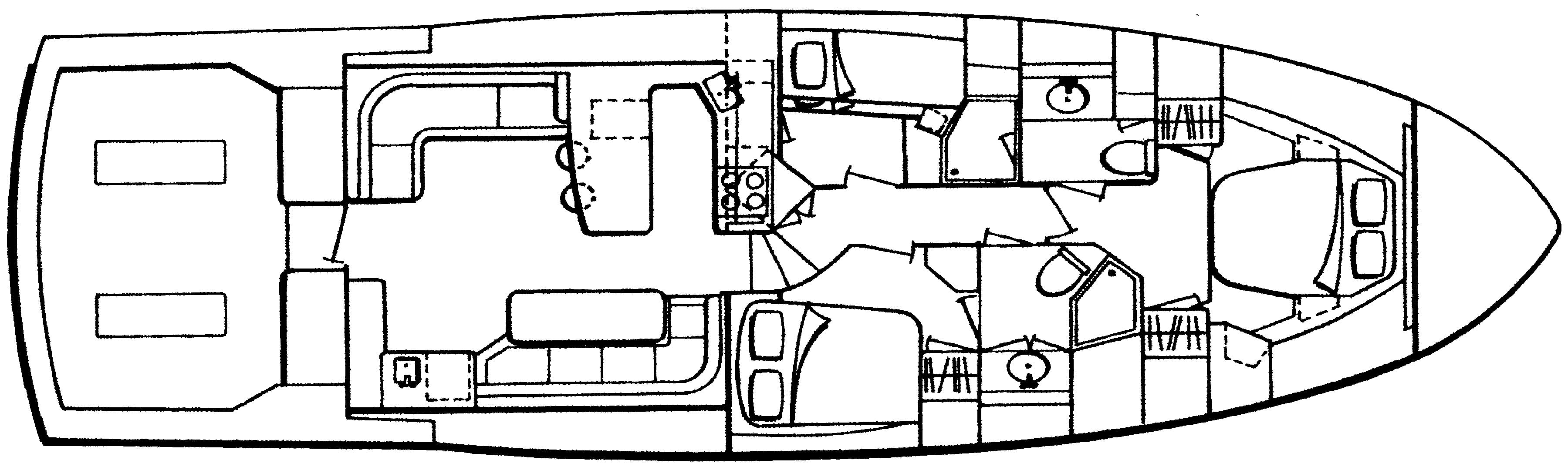 Donzi 54 Convertible floor plan