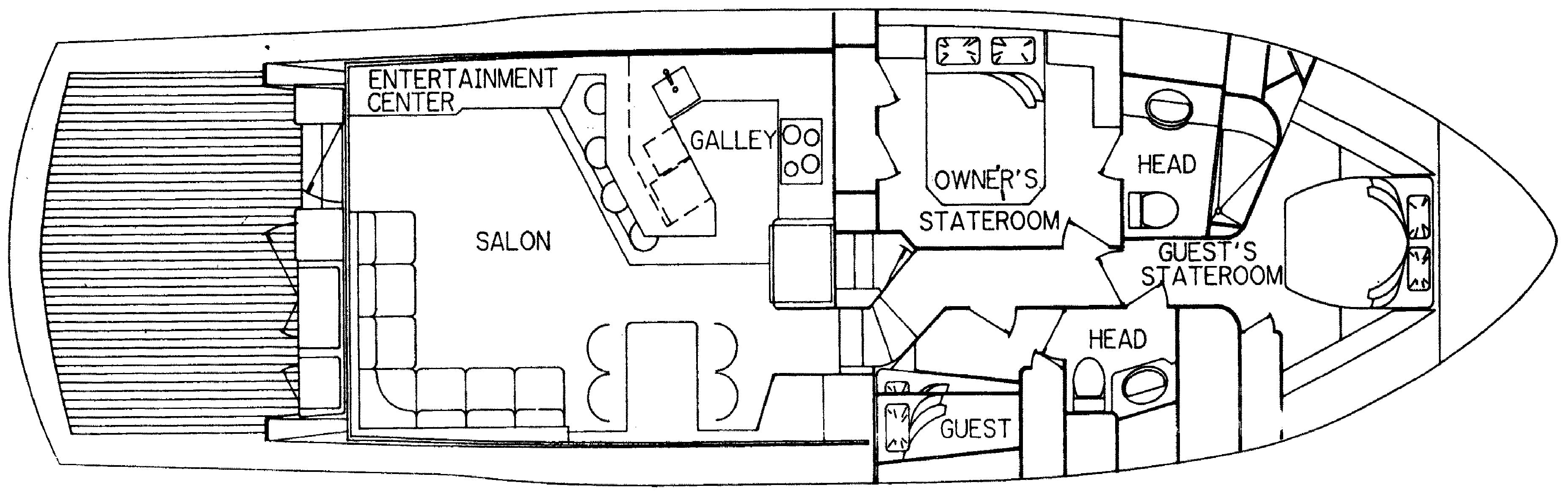Donzi-Roscioli 65 Convertible floor plan