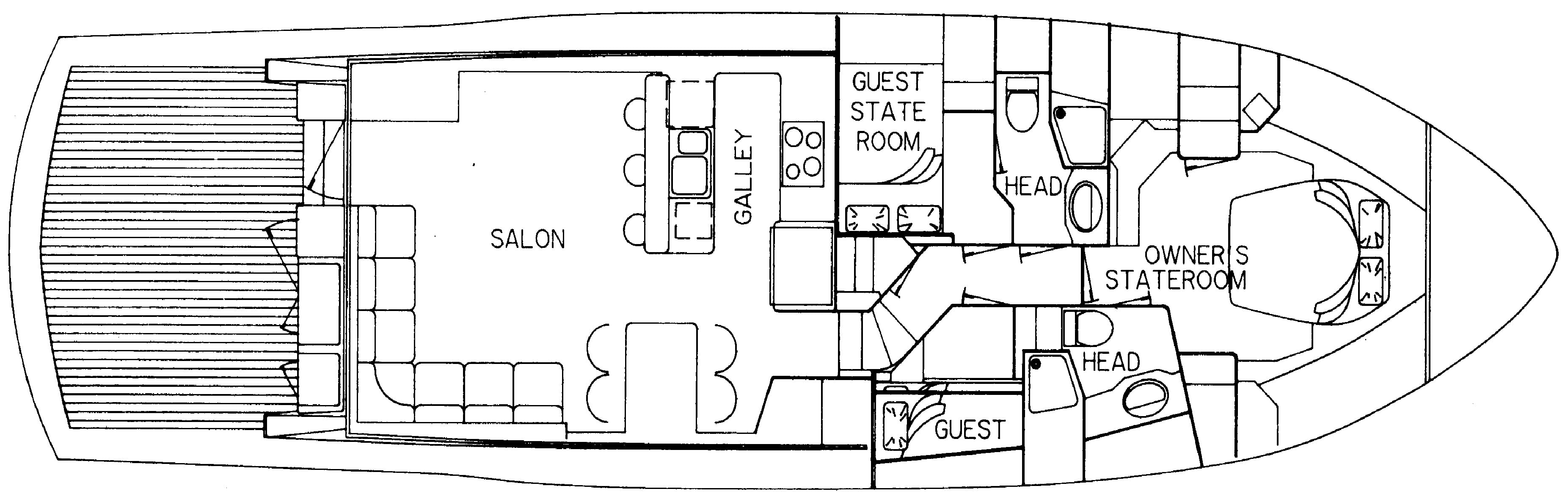 Donzi-Roscioli 65 Convertible floor plan