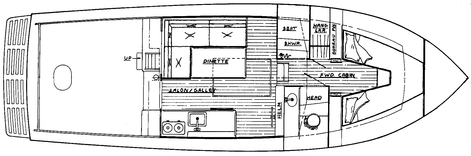 Duffy 35 Flybridge floor plan