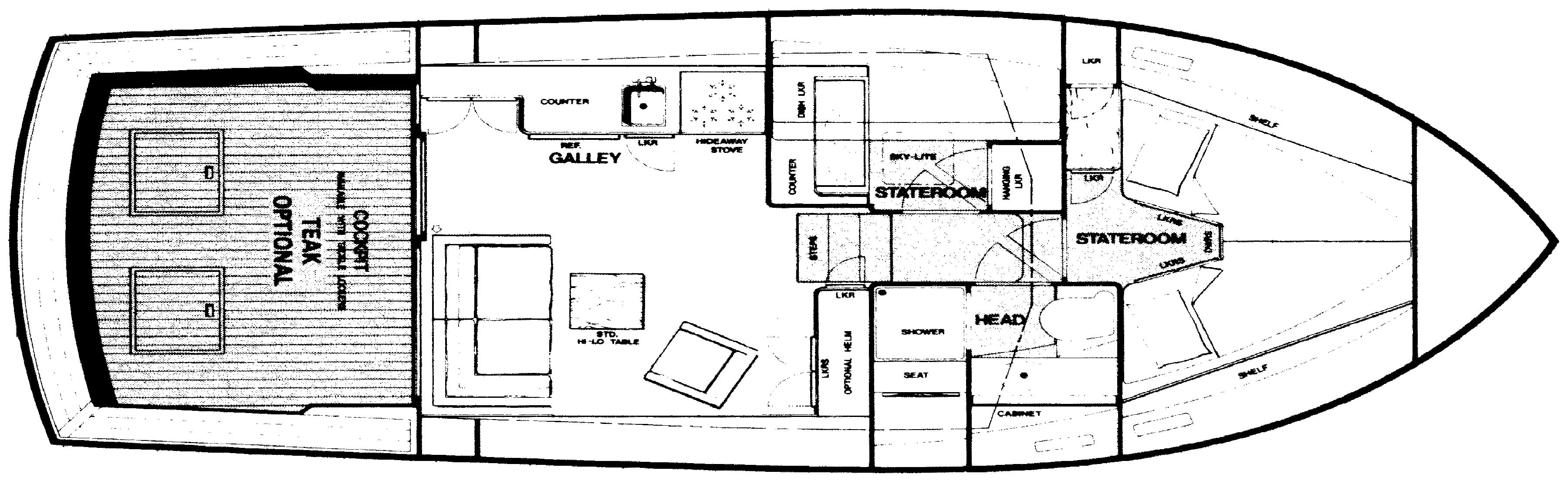 Egg Harbor Yachts 33 Sedan floor plan