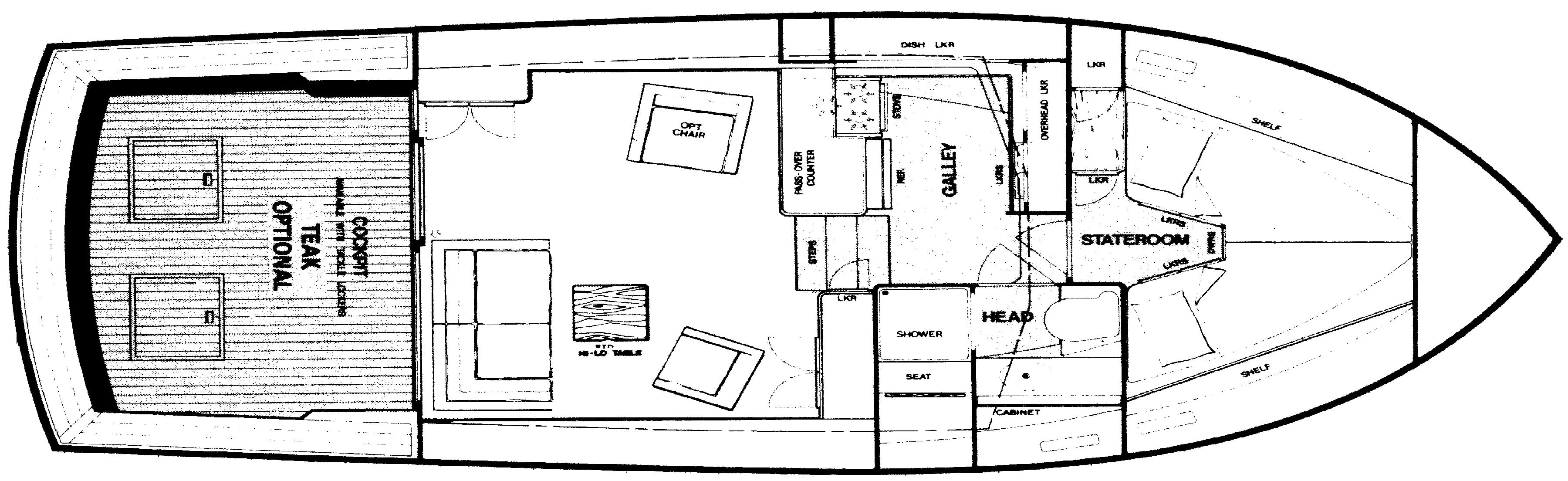 Egg Harbor Yachts 33 Sedan floor plan
