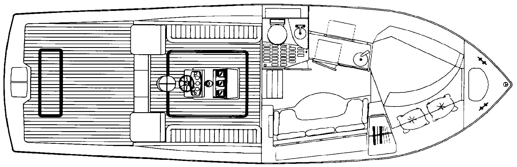 Egg Harbor Yachts 35 Predator floor plan