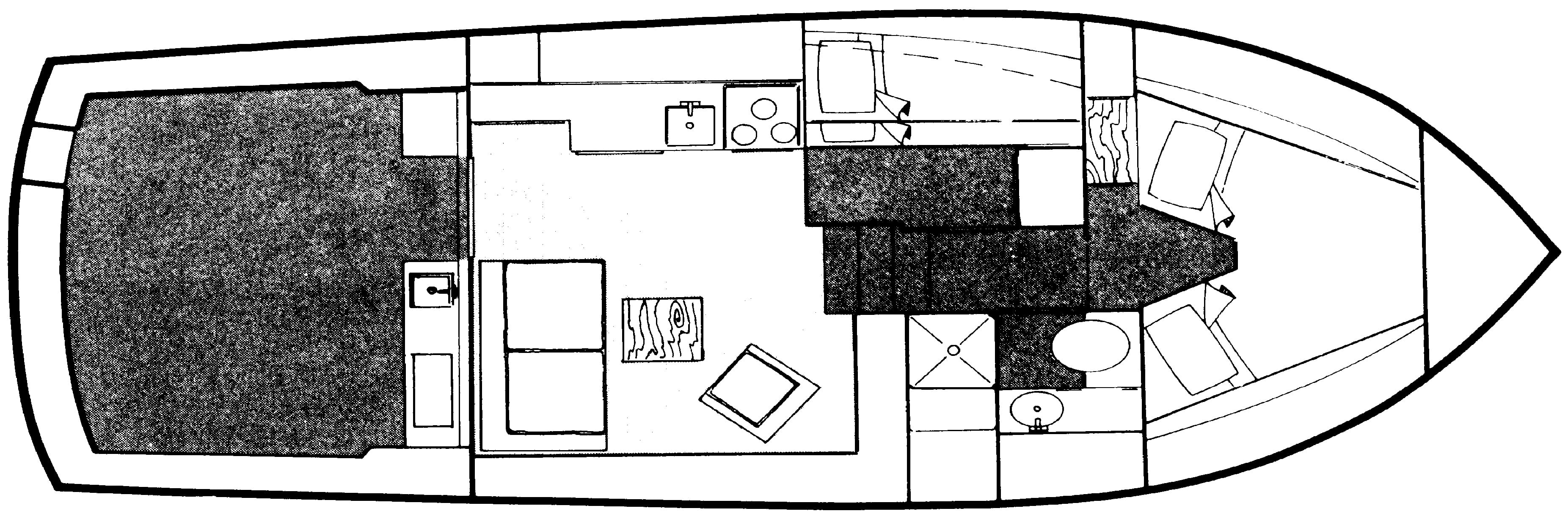 Egg Harbor Yachts 35 Sport Fisherman floor plan