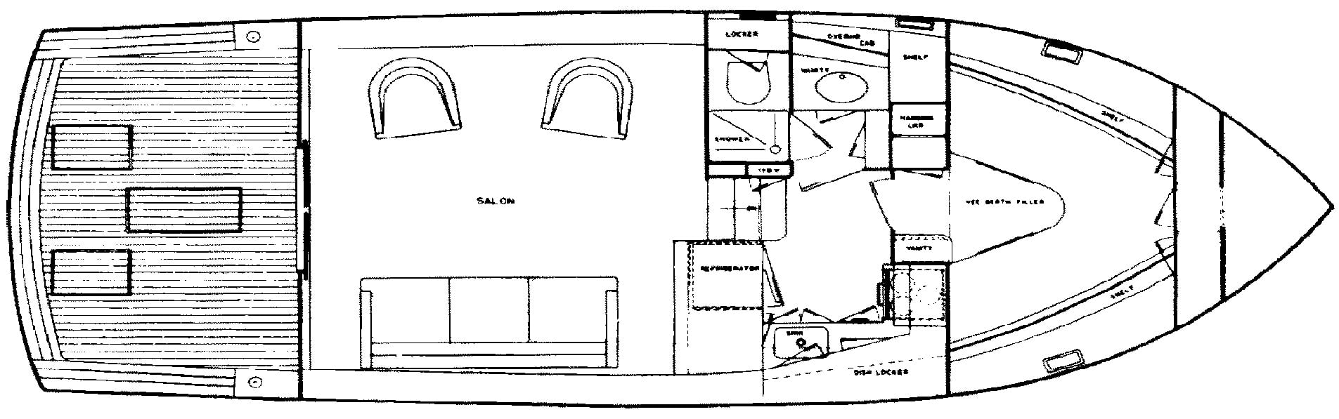 Egg Harbor Yachts 36 Sedan floor plan