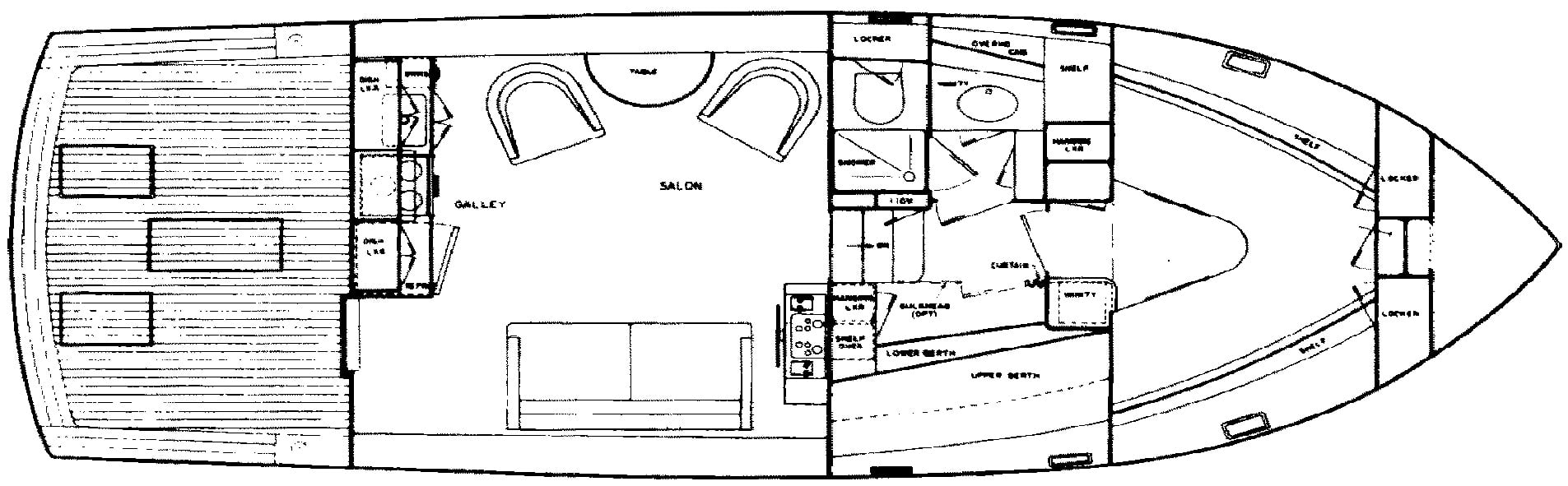 Egg Harbor Yachts 36 Sedan floor plan