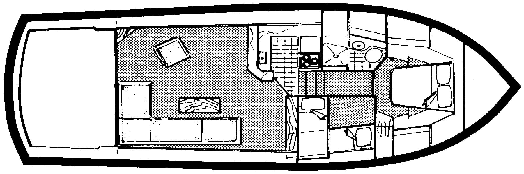 Egg Harbor Yachts 37 Convertible floor plan