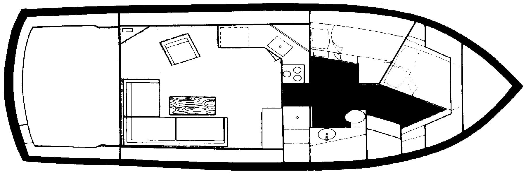 Egg Harbor Yachts 37 Convertible floor plan