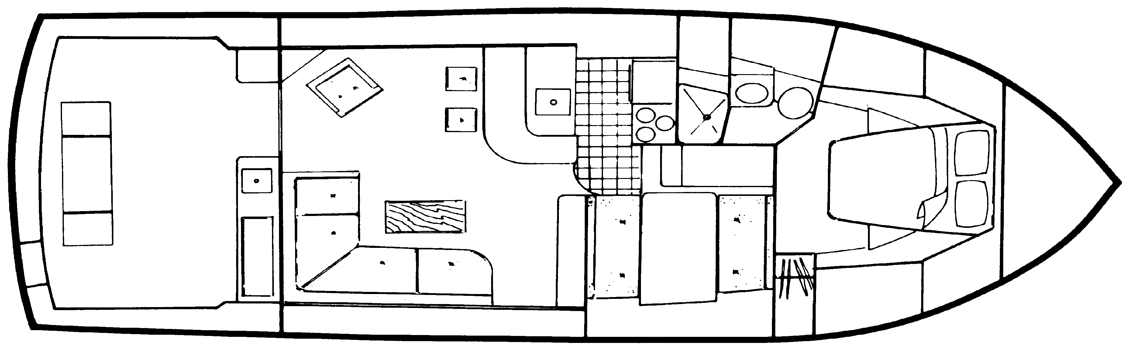 Egg Harbor Yachts 38 Convertible floor plan