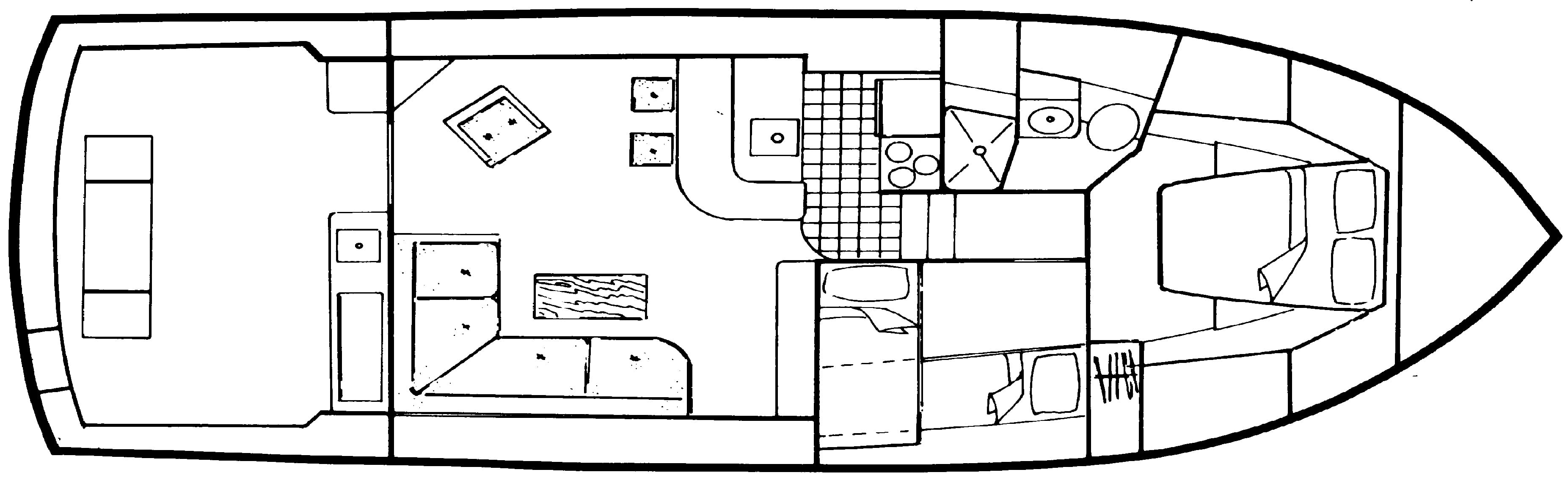 Egg Harbor Yachts 38 Convertible floor plan