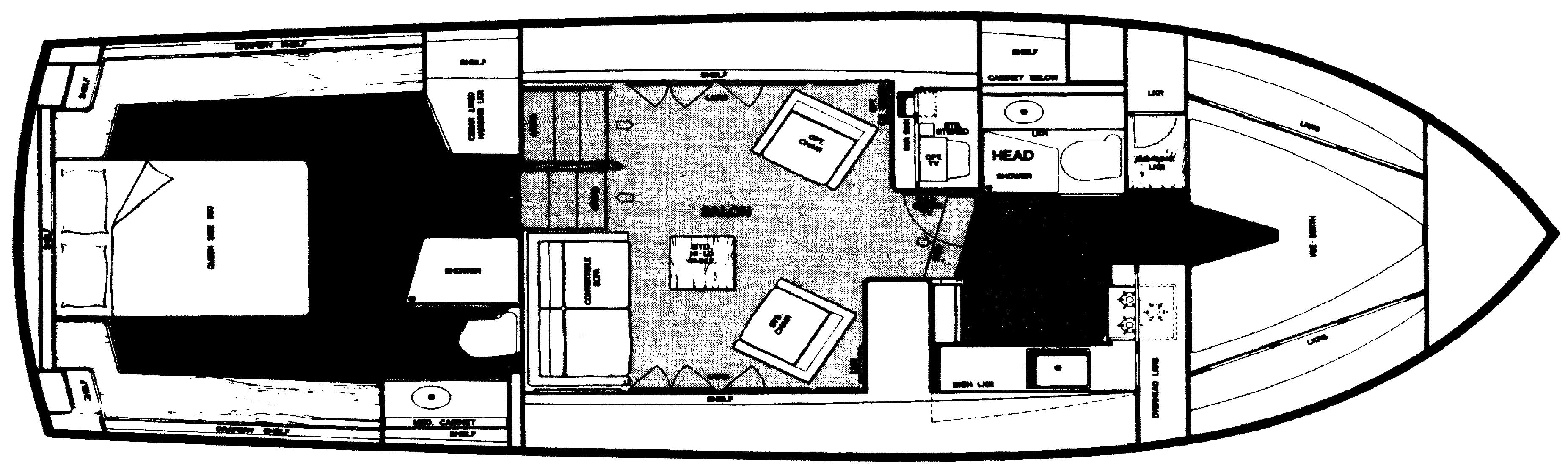 Egg Harbor Yachts 40 Motor Yacht floor plan