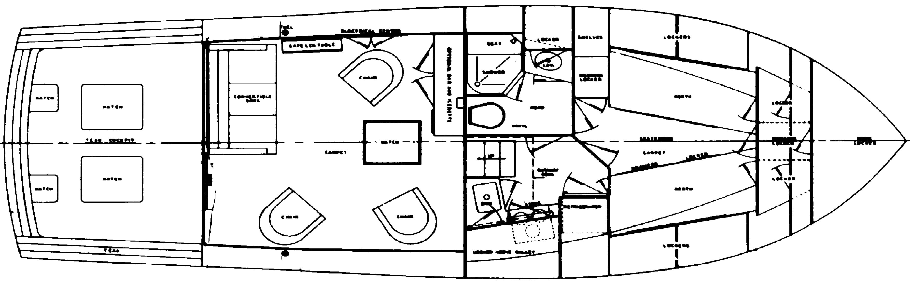 Egg Harbor Yachts 40 Sedan floor plan