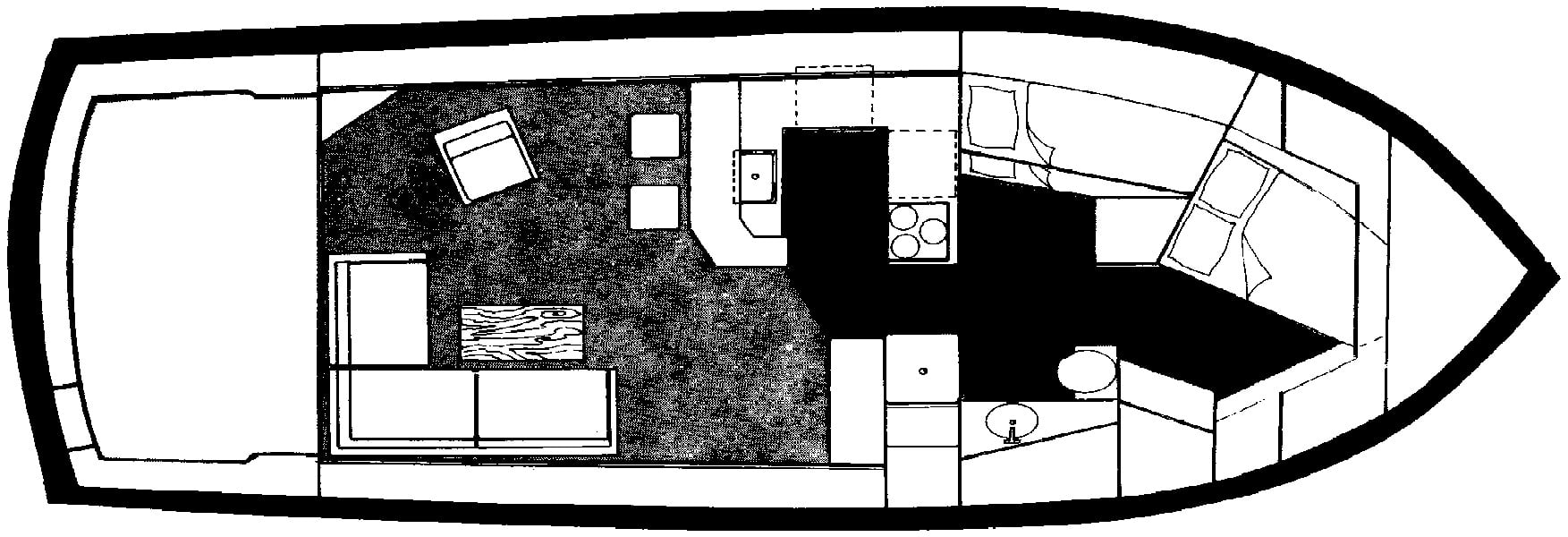 Egg Harbor Yachts 41 Convertible floor plan