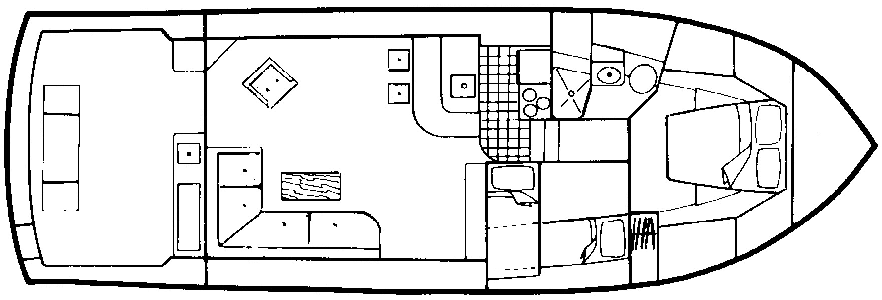 Egg Harbor Yachts 42 Convertible floor plan