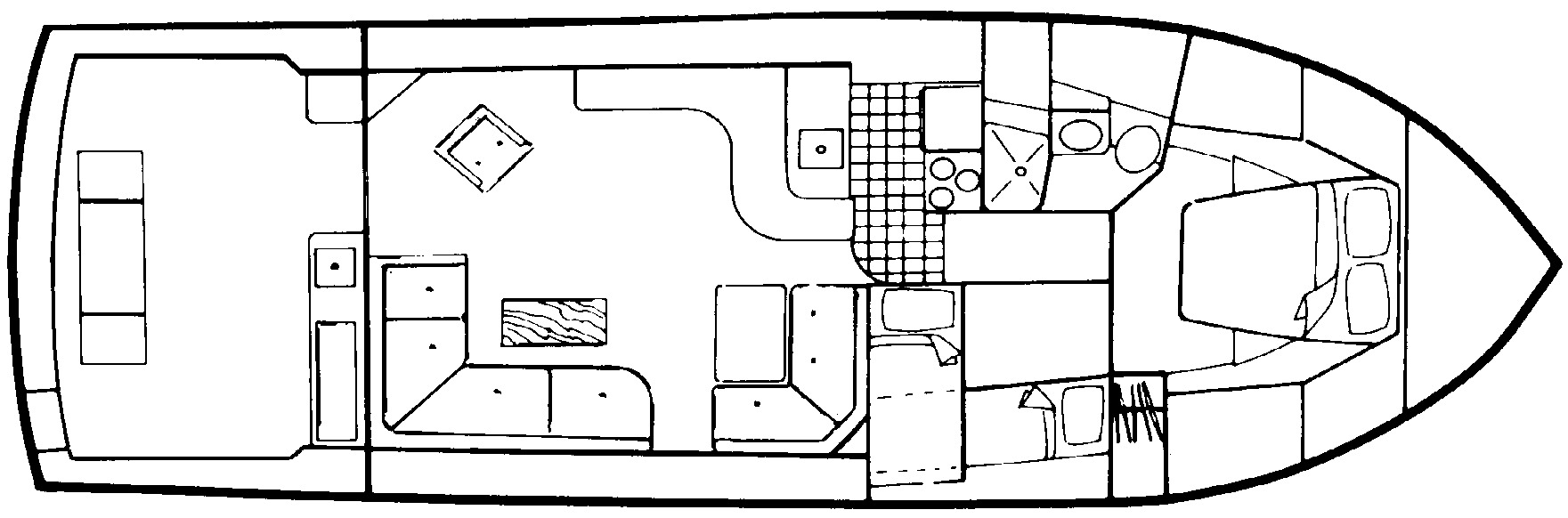 Egg Harbor Yachts 42 Convertible floor plan