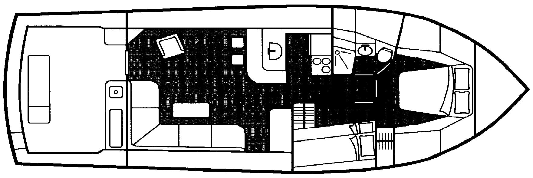 Egg Harbor Yachts 42 Convertible floor plan