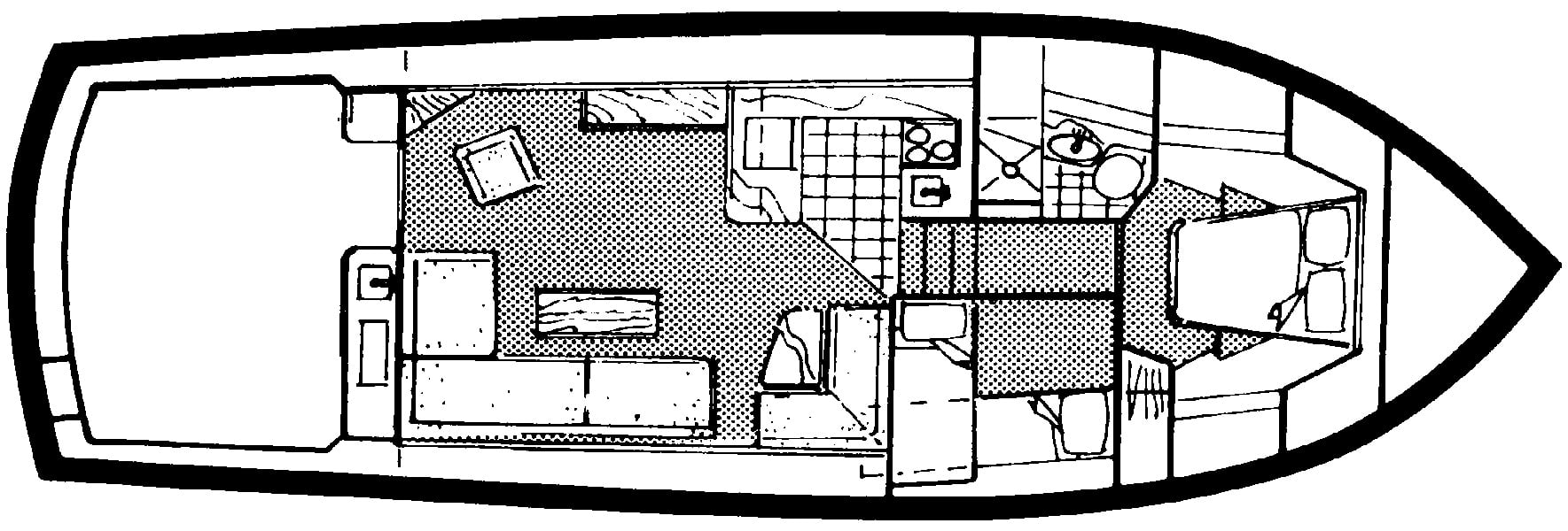 Egg Harbor Yachts 43 Sport Fisherman floor plan