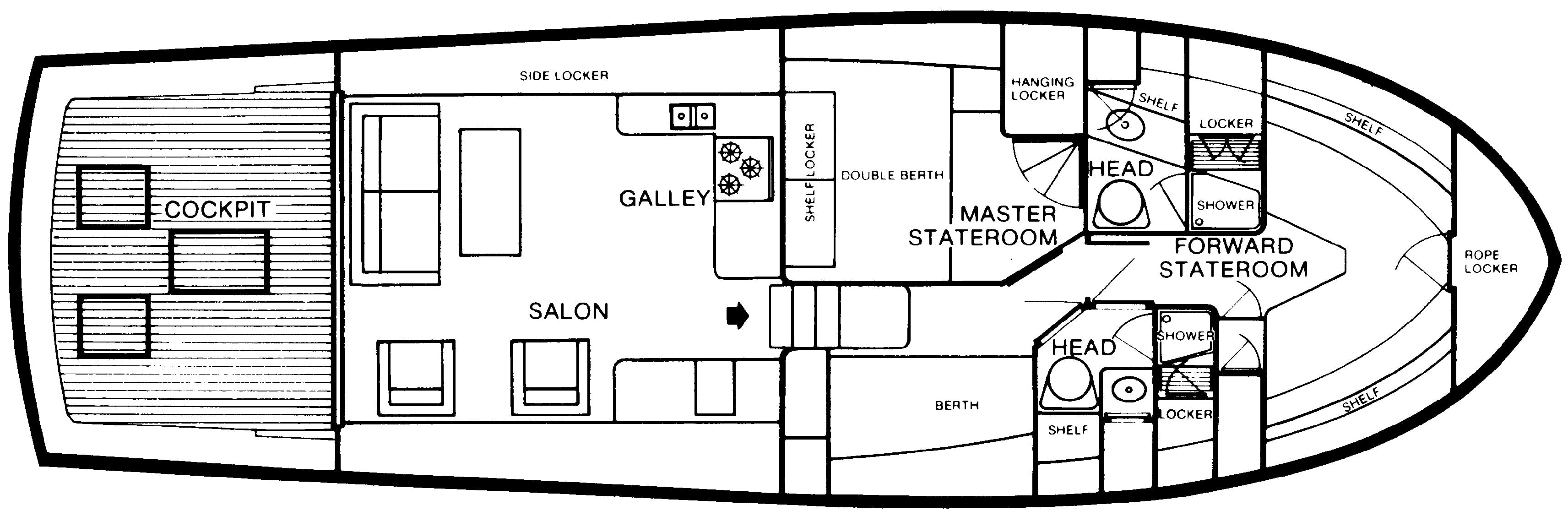 Egg Harbor Yachts 48 Golden Egg floor plan