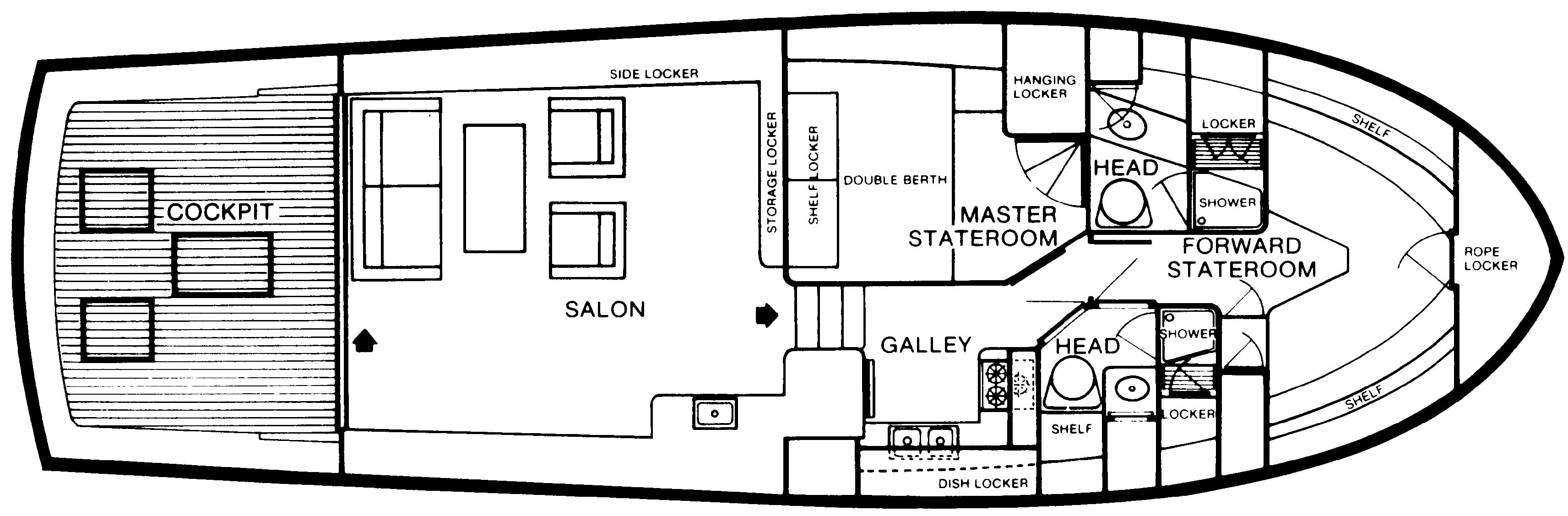 Egg Harbor Yachts 48 Golden Egg floor plan