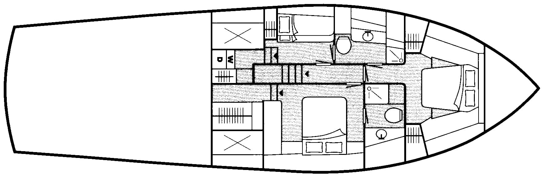 Egg Harbor Yachts 58 Convertible floor plan