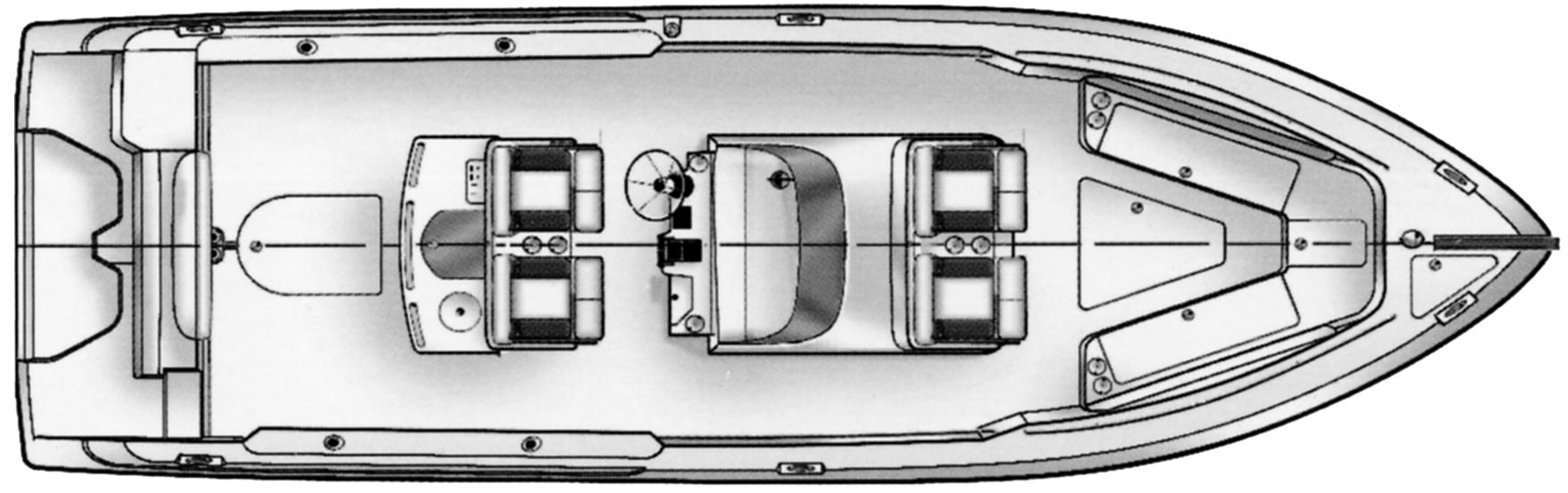 Everglades 290-295 Center Console floor plan