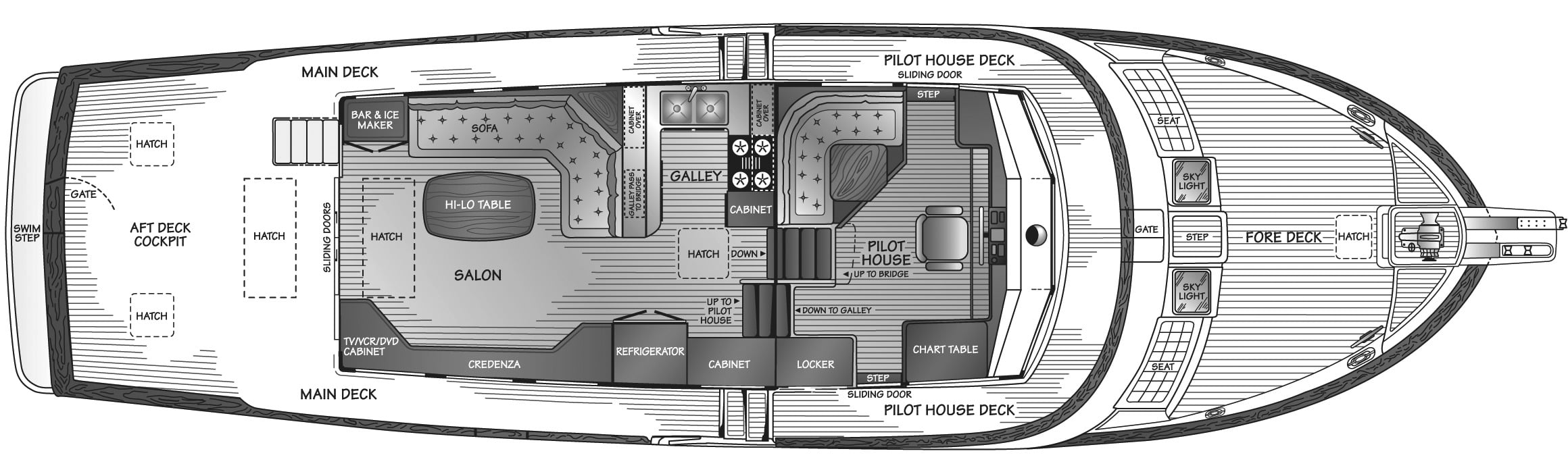 Fleming Yachts 55 floor plan