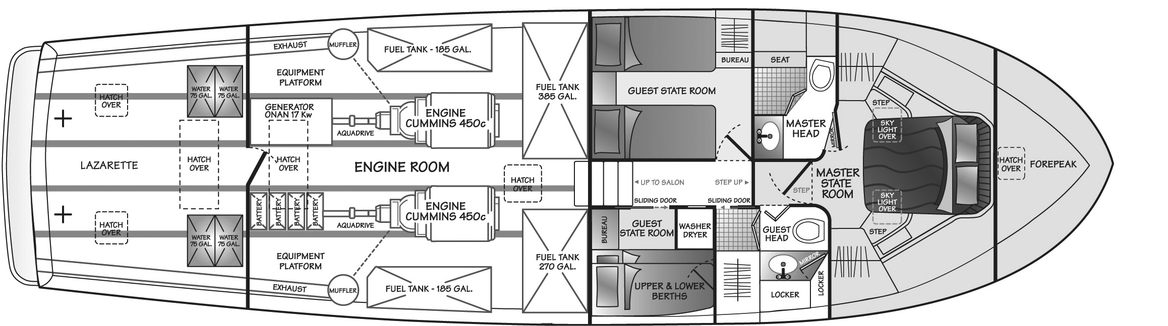 Fleming Yachts 55 floor plan