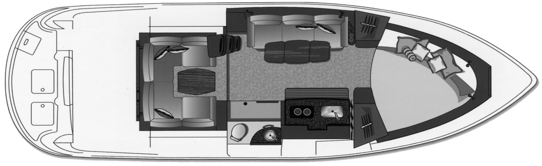Four Winns 338 Vista; V355 floor plan