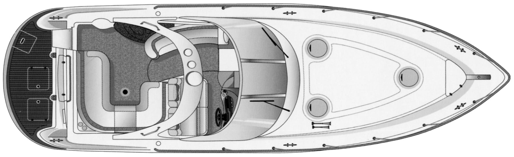 Four Winns 348 Vista; V358 floor plan