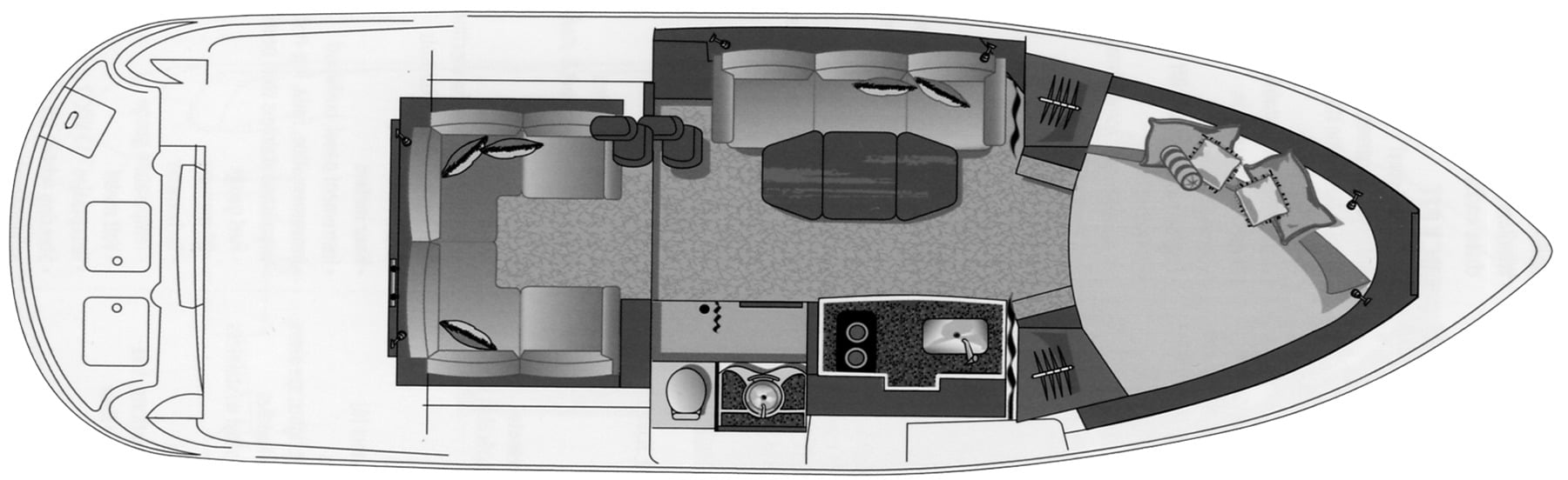 Four Winns 348 Vista; V358 floor plan