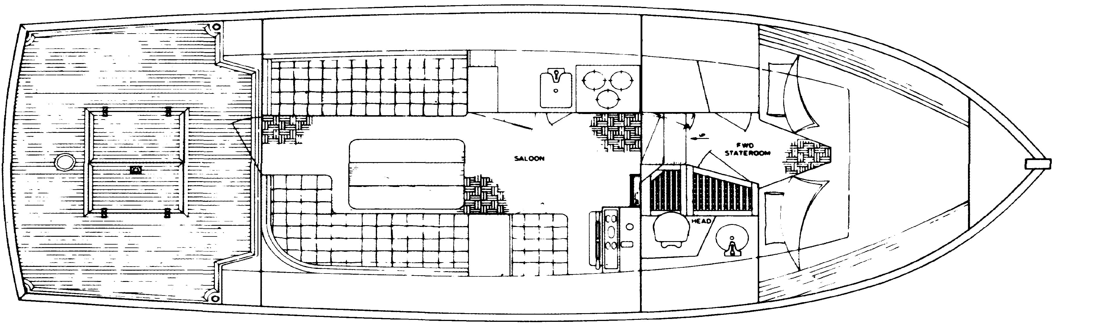 Grand Banks Yachts 32 Sedan floor plan