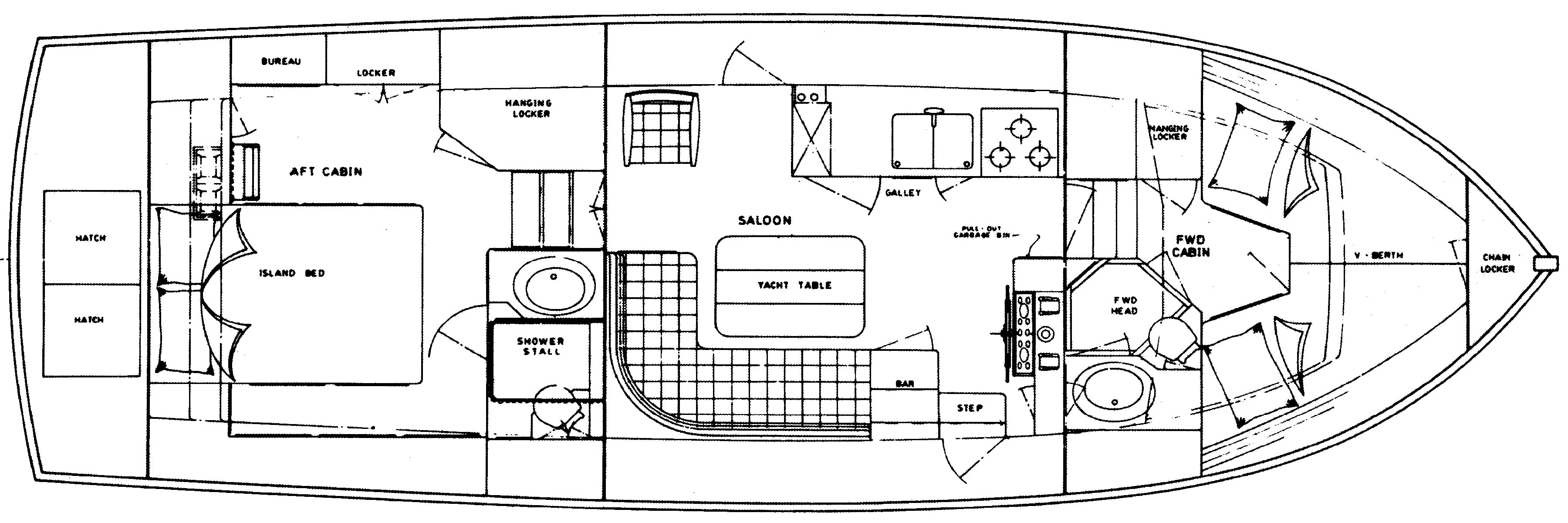 Grand Banks Yachts 36 Classic floor plan