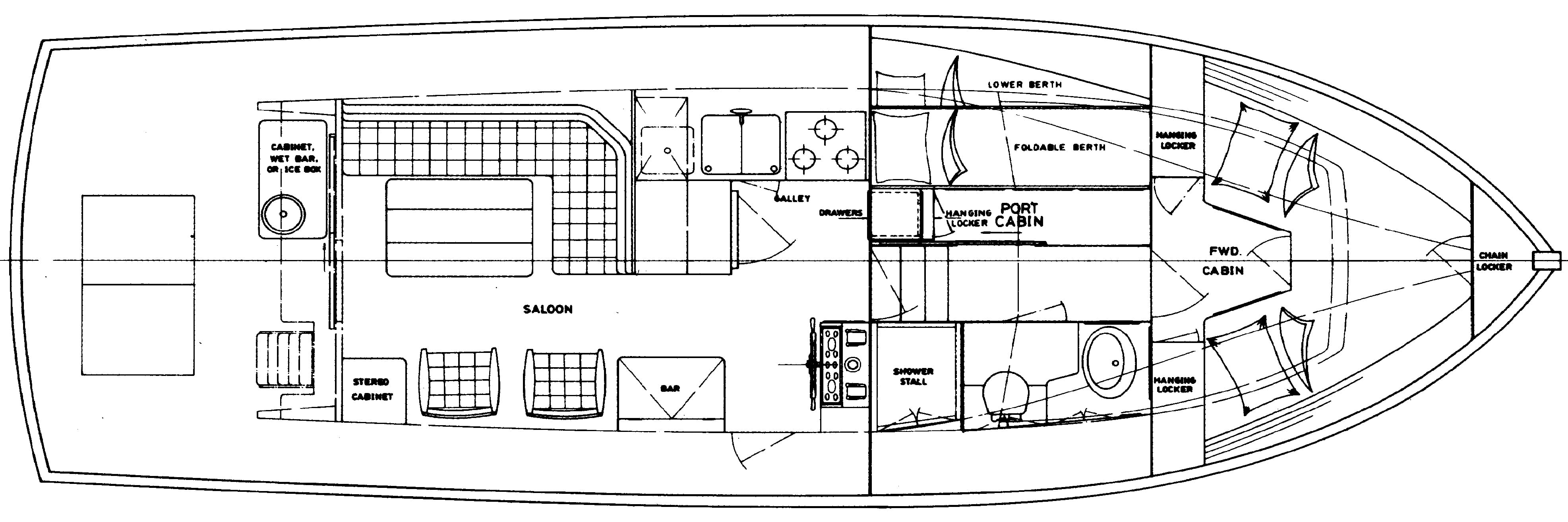 Grand Banks Yachts 36 Europa floor plan