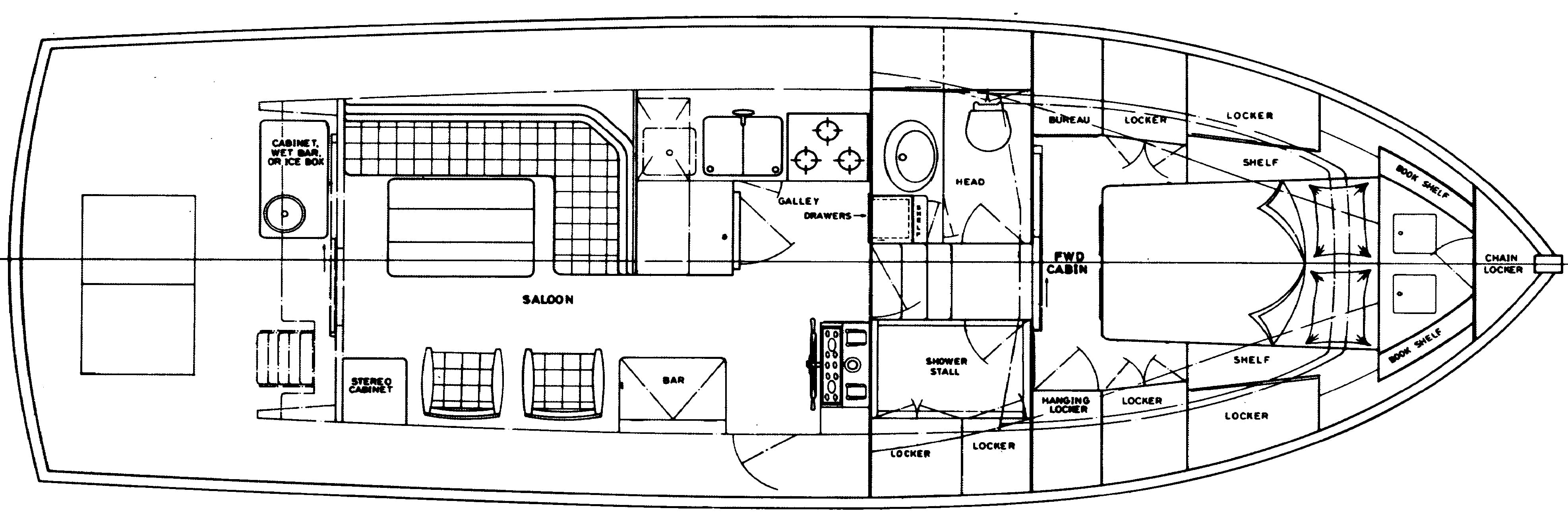 Grand Banks Yachts 36 Europa floor plan