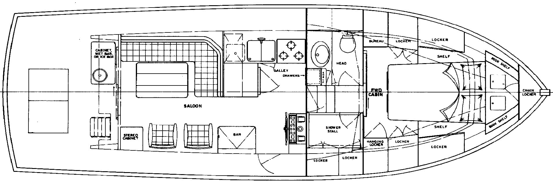 Grand Banks Yachts 36 Sedan floor plan