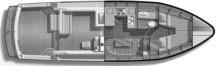 Grand Banks Yachts Eastbay 38 EX; 38 HX floor plan