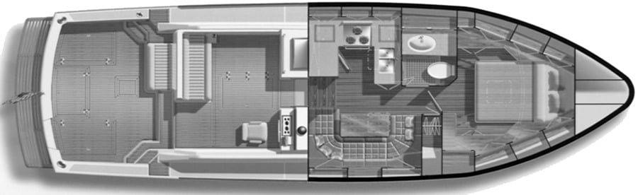 Grand Banks Yachts Eastbay 38 EX; 38 HX floor plan
