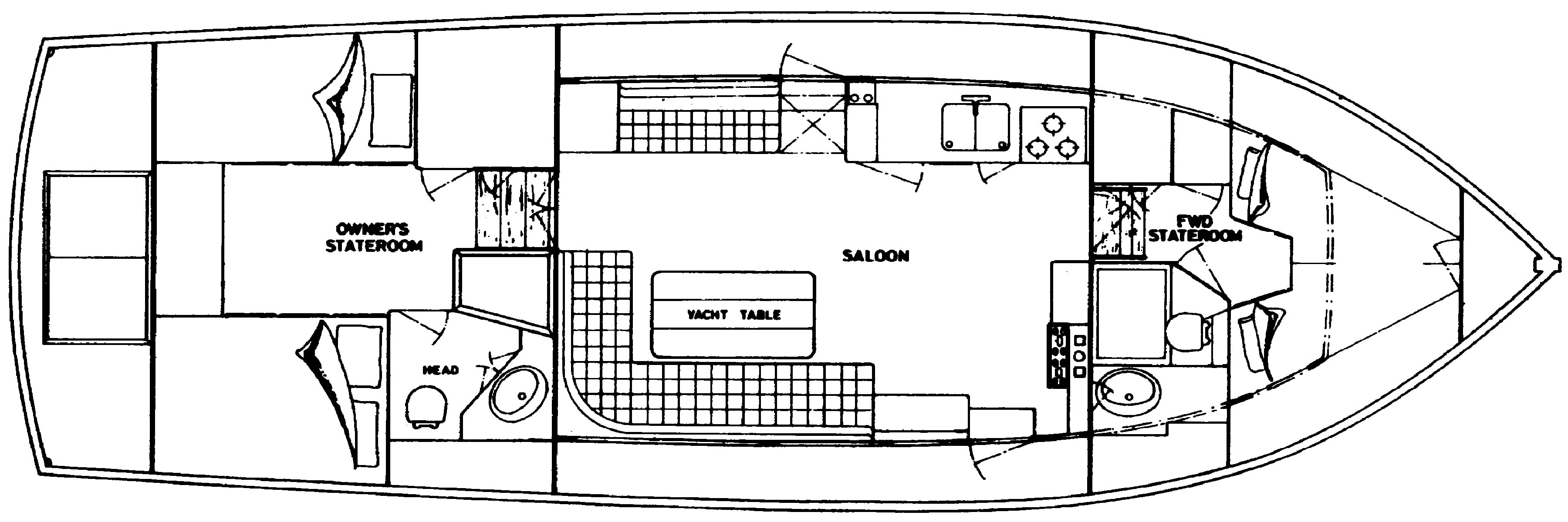 Grand Banks Yachts 42 Classic floor plan