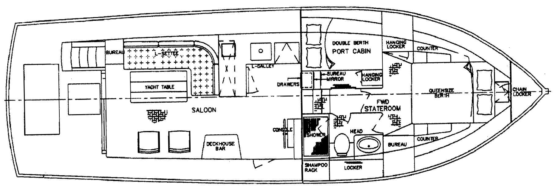 Grand Banks Yachts 42 Europa floor plan
