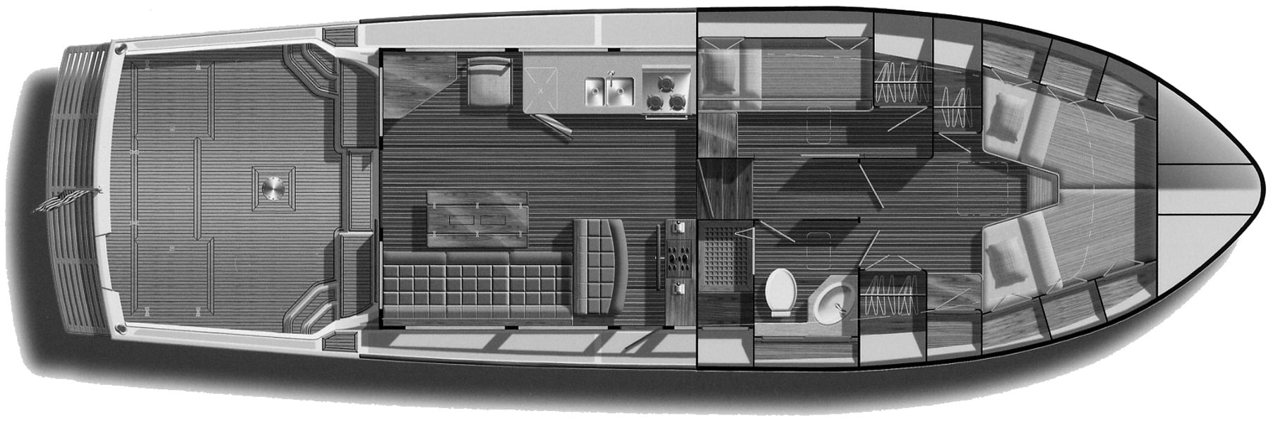 Grand Banks Yachts Eastbay 43 Flybridge floor plan