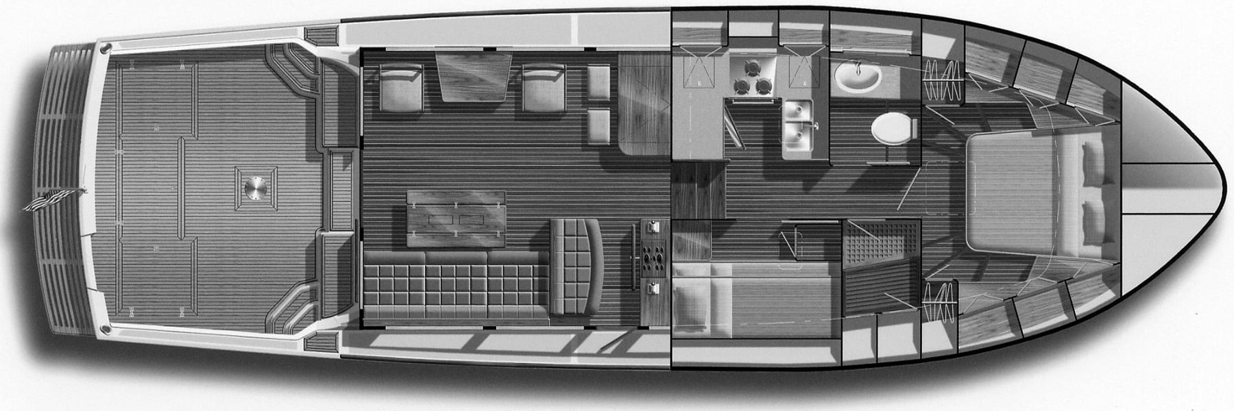 Grand Banks Yachts Eastbay 43 Flybridge floor plan