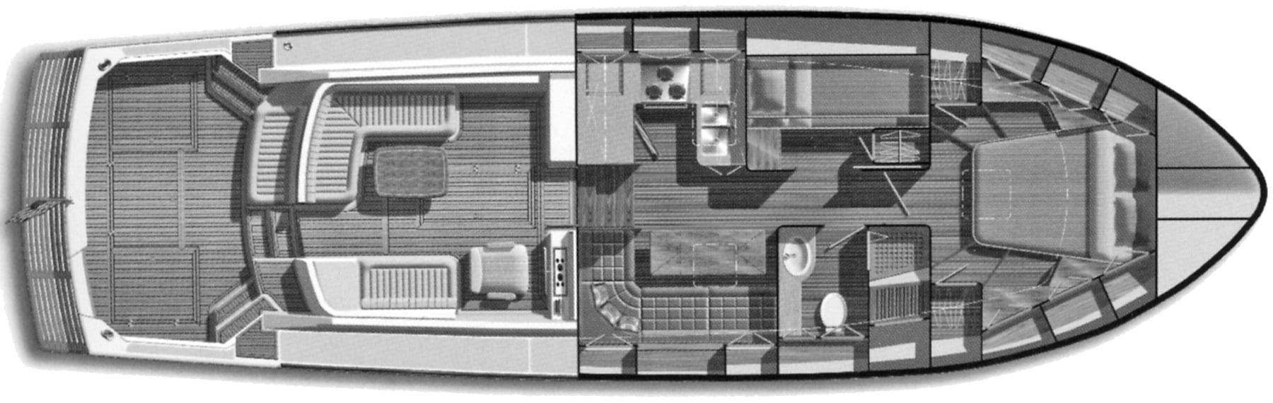 Grand Banks Yachts Eastbay 43 EX floor plan