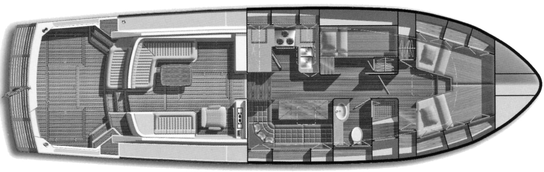Grand Banks Yachts Eastbay 43 EX floor plan