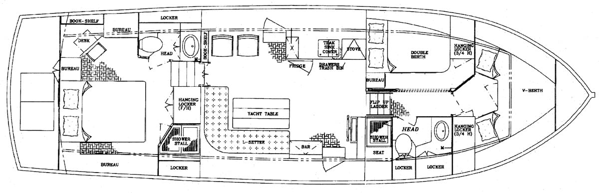 Grand Banks Yachts 46 Classic floor plan