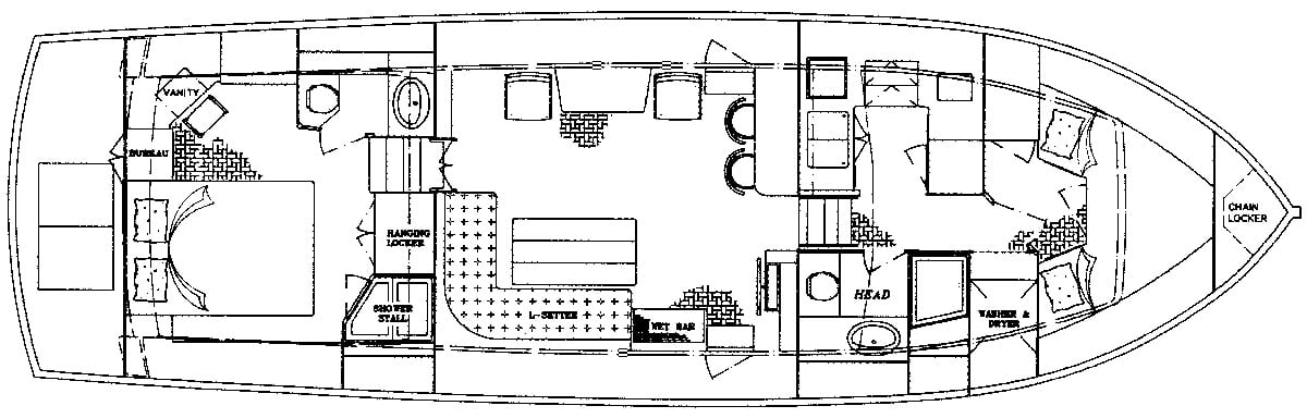 Grand Banks Yachts 46 Classic floor plan