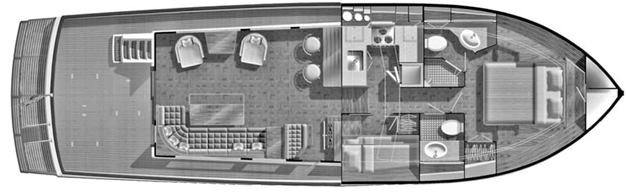 Grand Banks Yachts 46 Europa floor plan