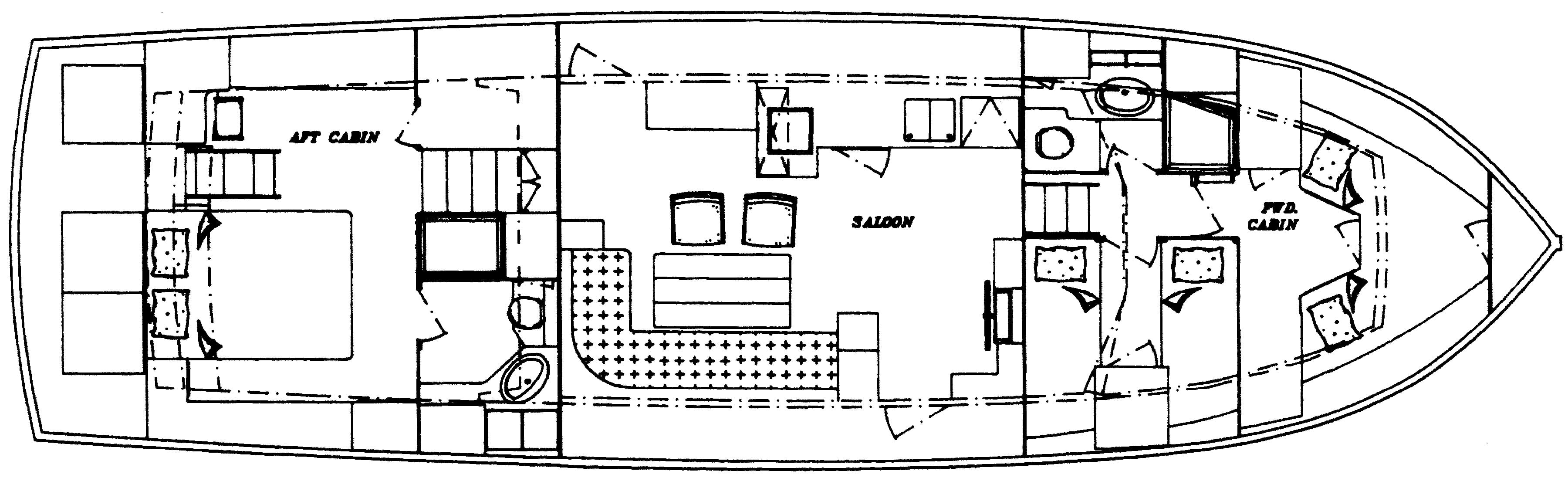 Grand Banks Yachts 49 Classic floor plan