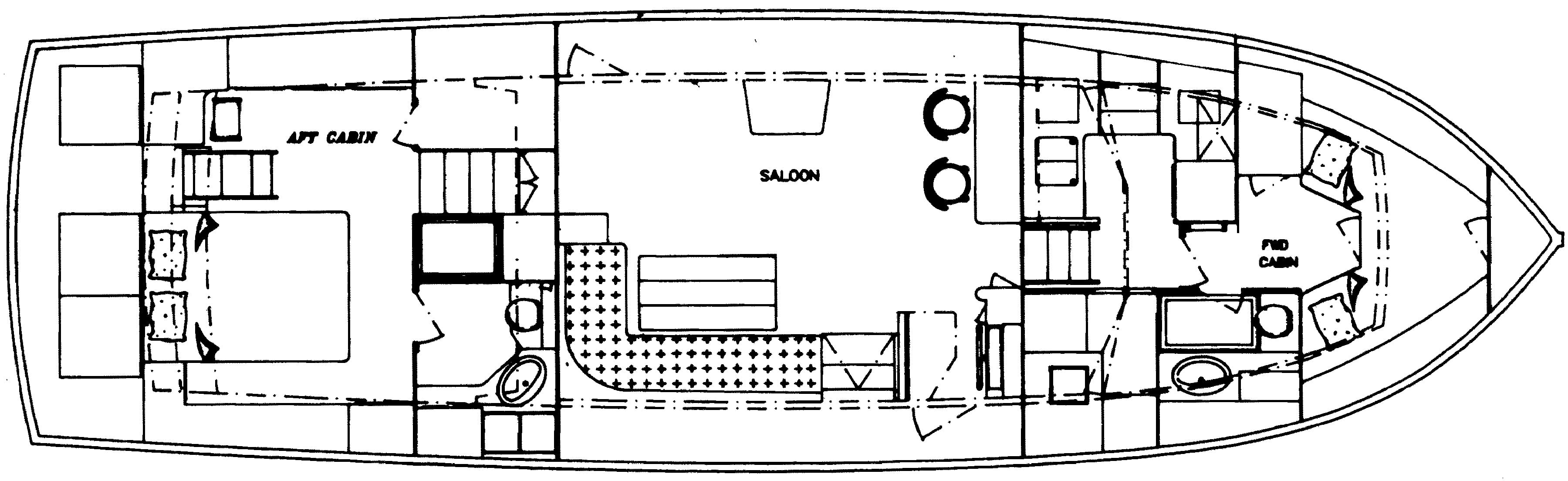 Grand Banks Yachts 49 Classic floor plan