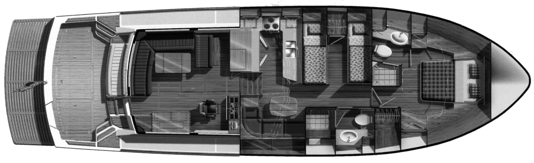 Grand Banks Yachts Eastbay 49 SX-HX floor plan