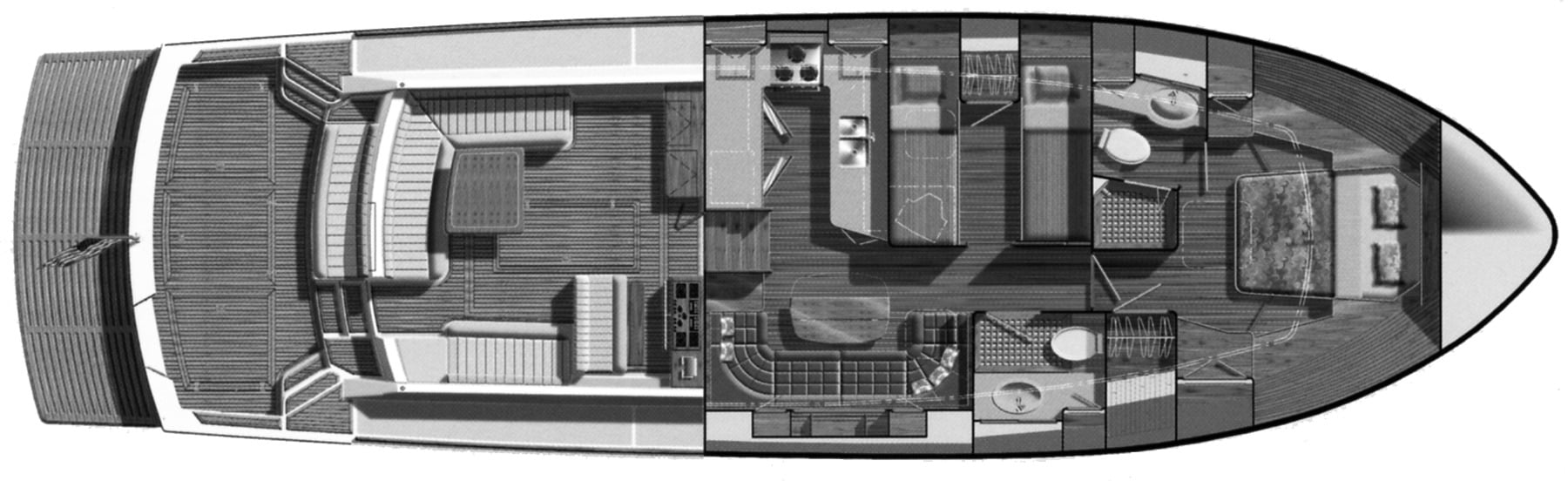 Grand Banks Yachts Eastbay 49 SX-HX floor plan
